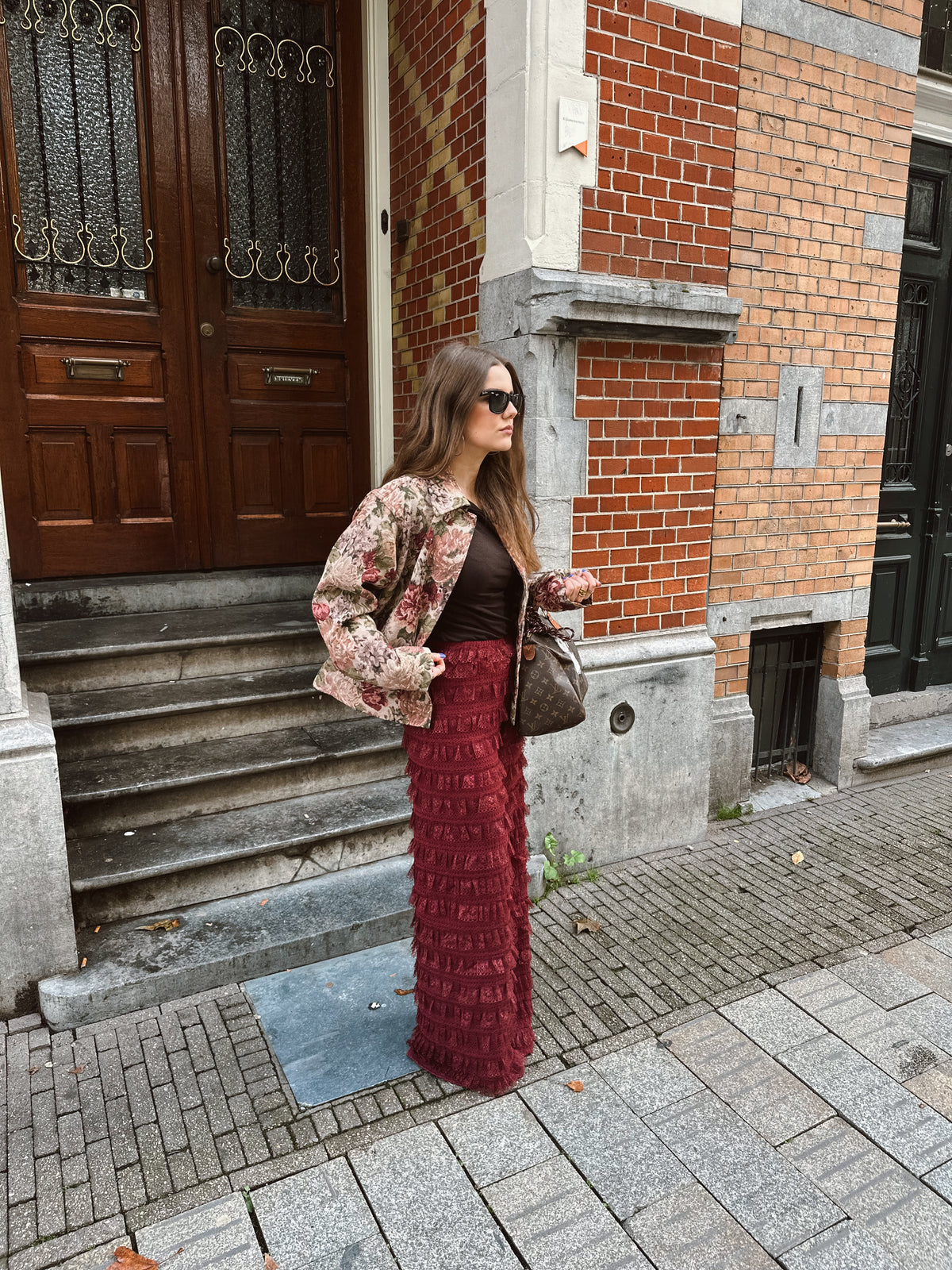 Harper & Yve LO ruffle pants bordeaux