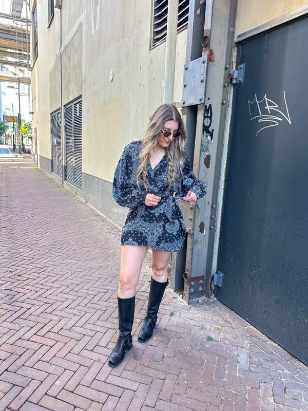 Bandana dress zwart