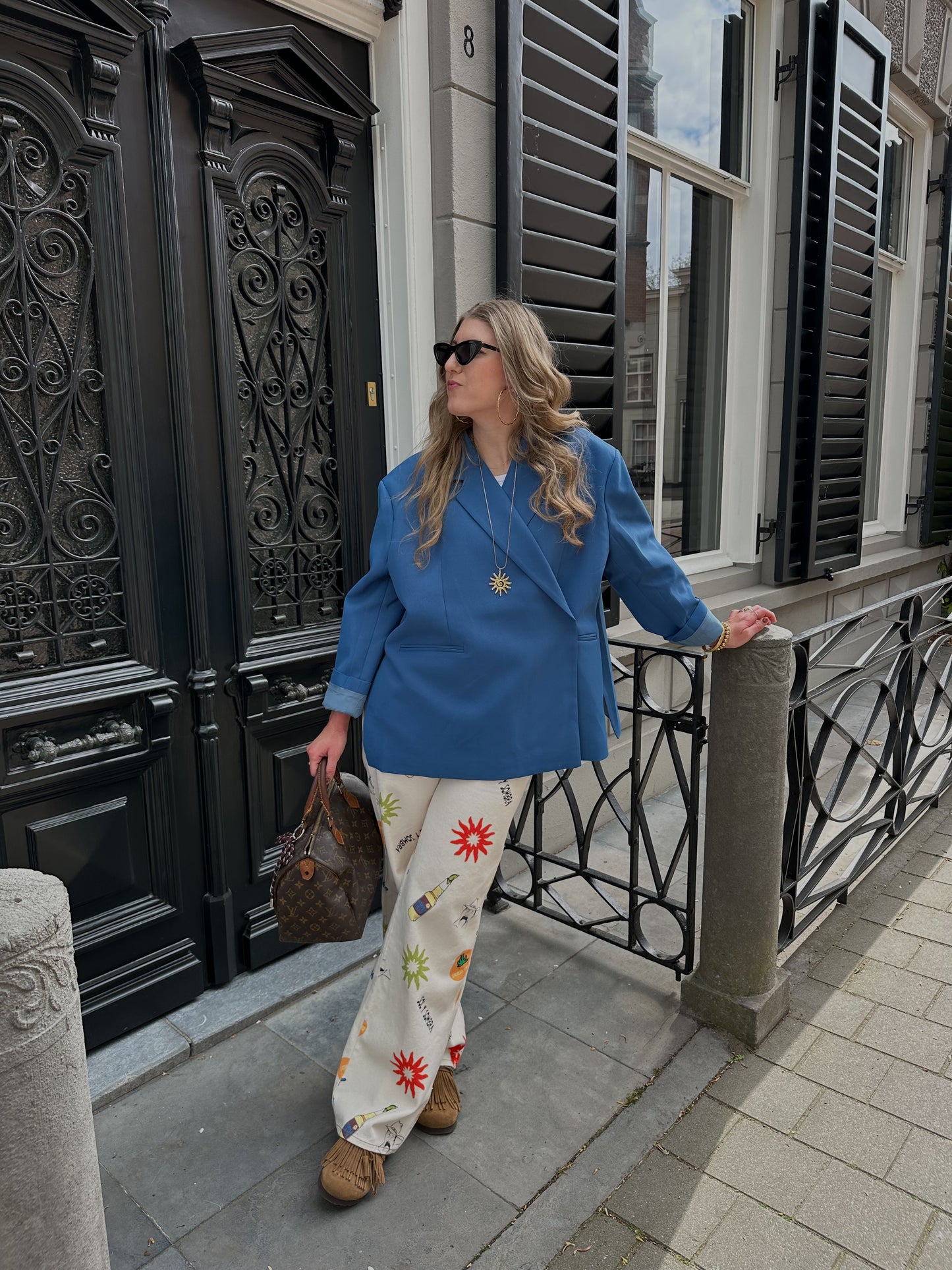 Boxy oversized blazer cobalt blue