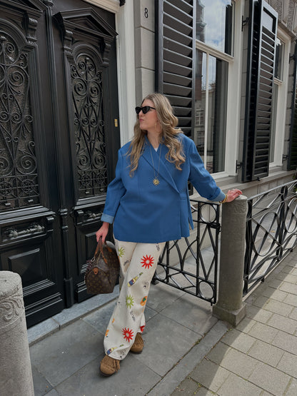 Boxy oversized blazer cobalt blue