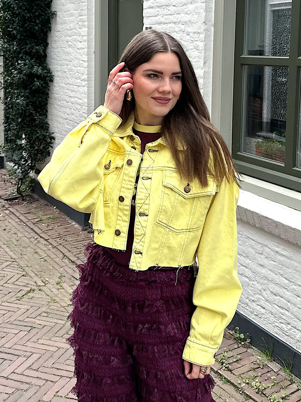 Harper & Yve Willow denim jacket geel