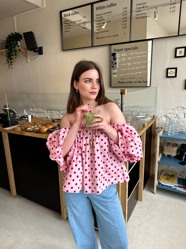 Fay polkadot top roze