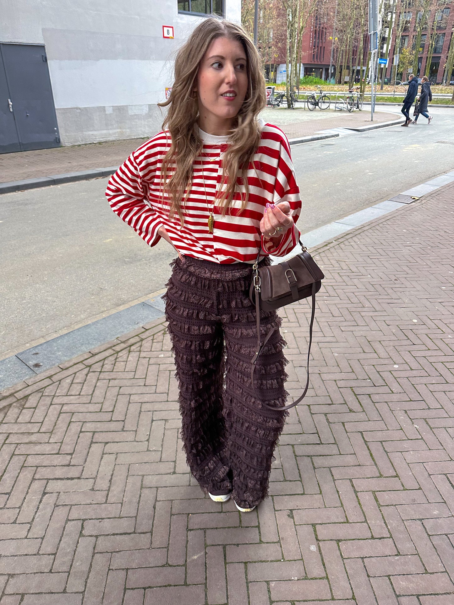 Amy gestreepte longsleeve red