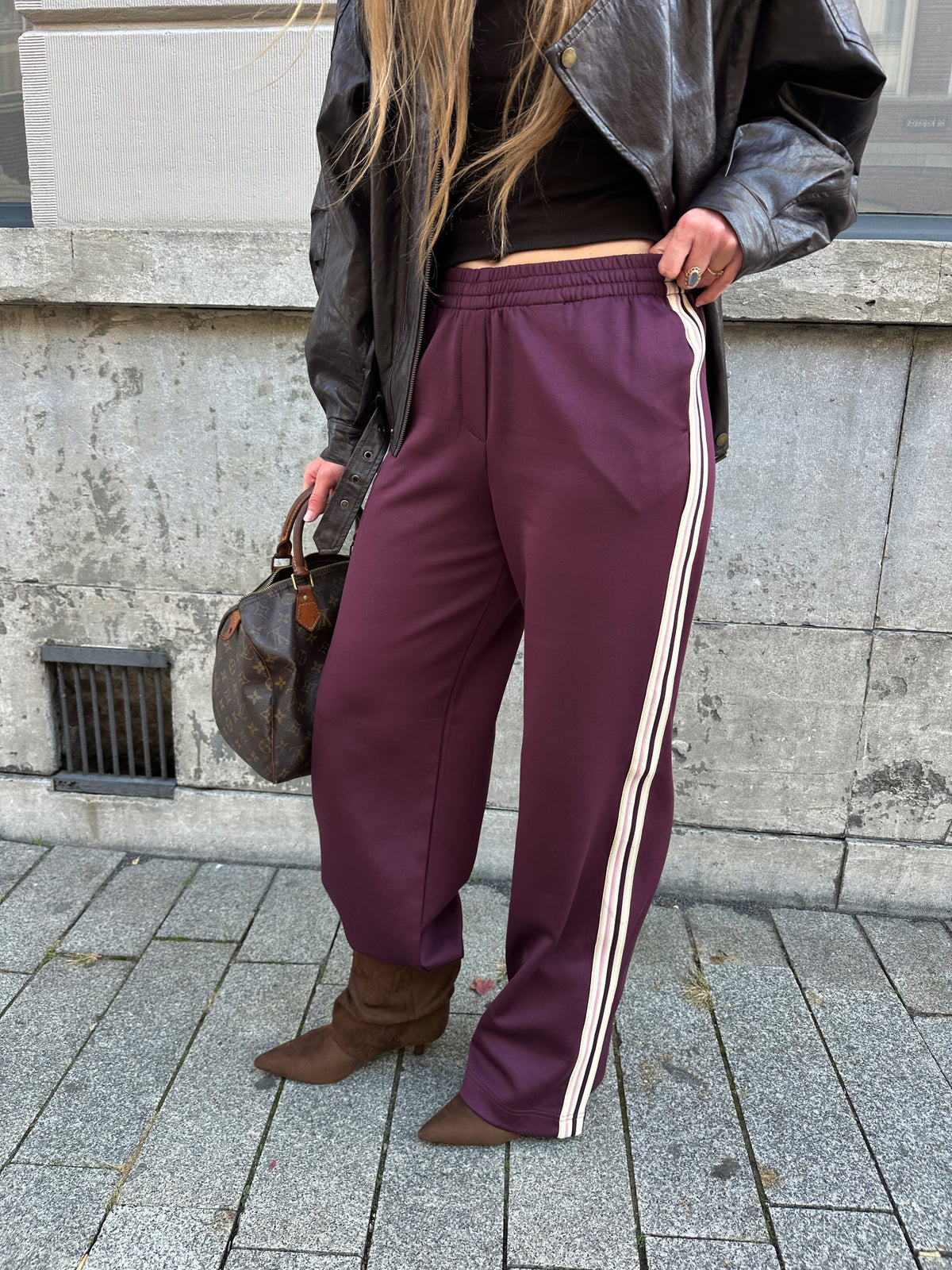 SKY Esme wide trackpants winetasting