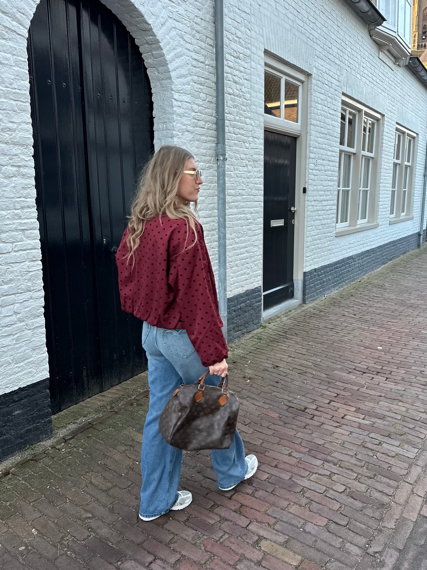 Suus polka dots bomber jasje bordeaux