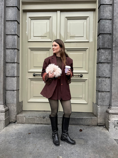 Zoey blazer bruin met ruit detail