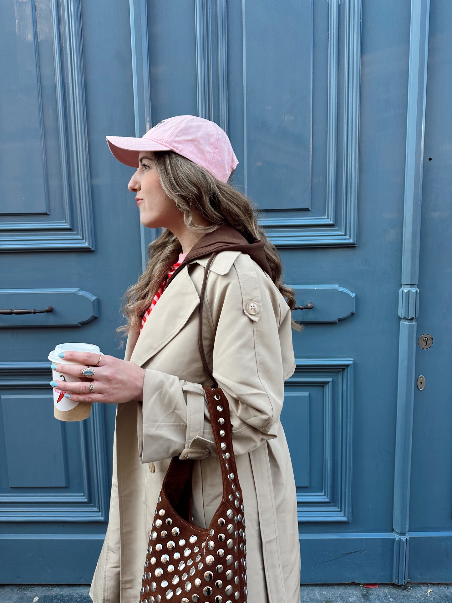 Trenchcoat met capuchon bruin