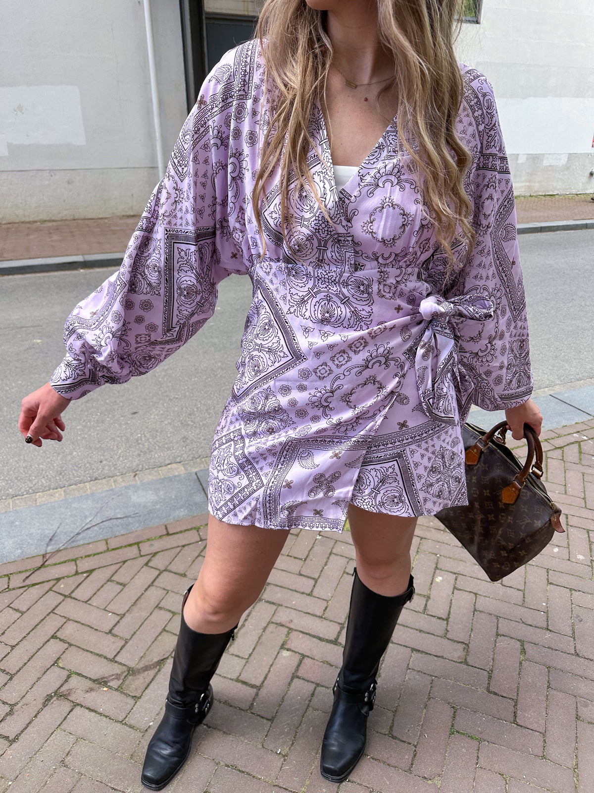 Sanne bandana dress lila