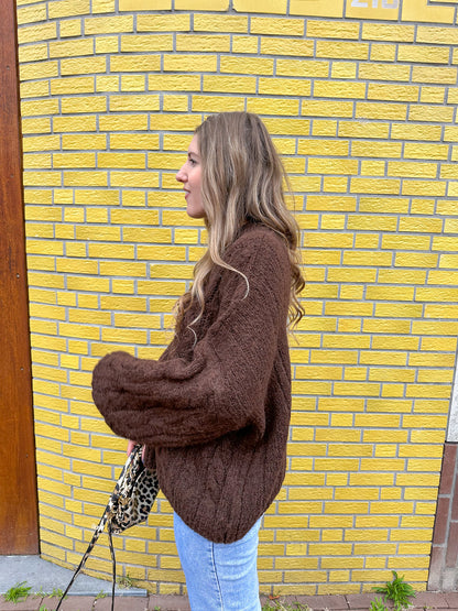 Nova cable knit bruin