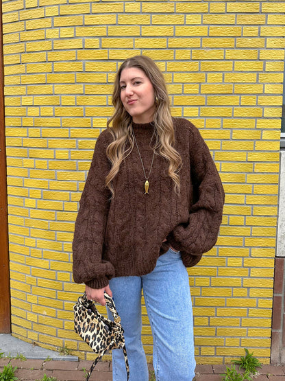 Nova cable knit bruin