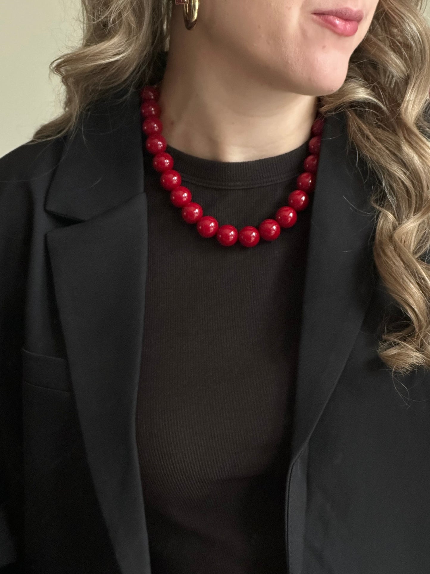 Color beads ketting rood