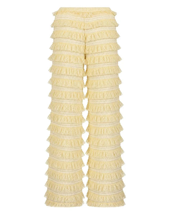 Harper & Yve LO ruffle pants almond oil