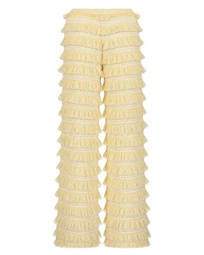 Harper & Yve LO ruffle pants almond oil