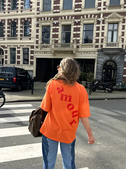 Amour t-shirt oranje