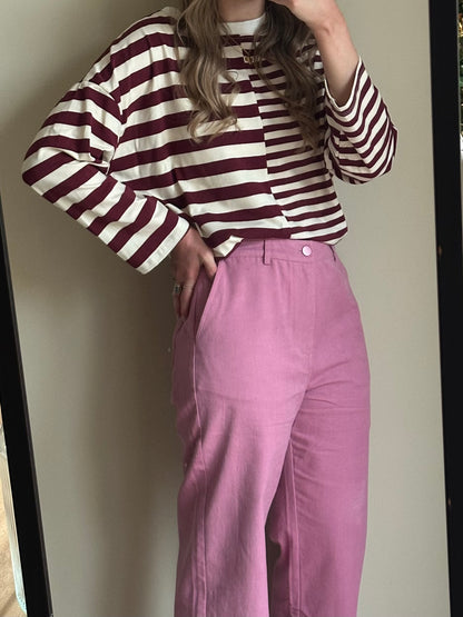 Amy striped longsleeve burgundy
