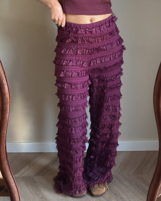 Harper & Yve LO ruffle pants paars