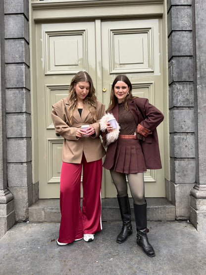 Isabella blazer met ceintuur beige