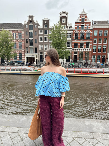 Fay polkadot top blauw