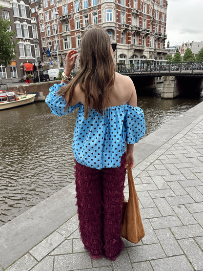 Fay polkadot top blauw