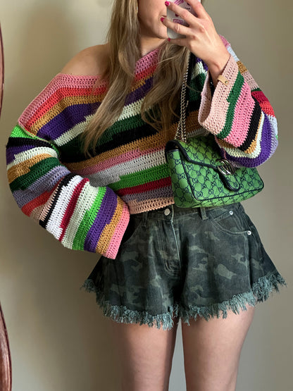 Guusje denim shorts camo gerafeld green