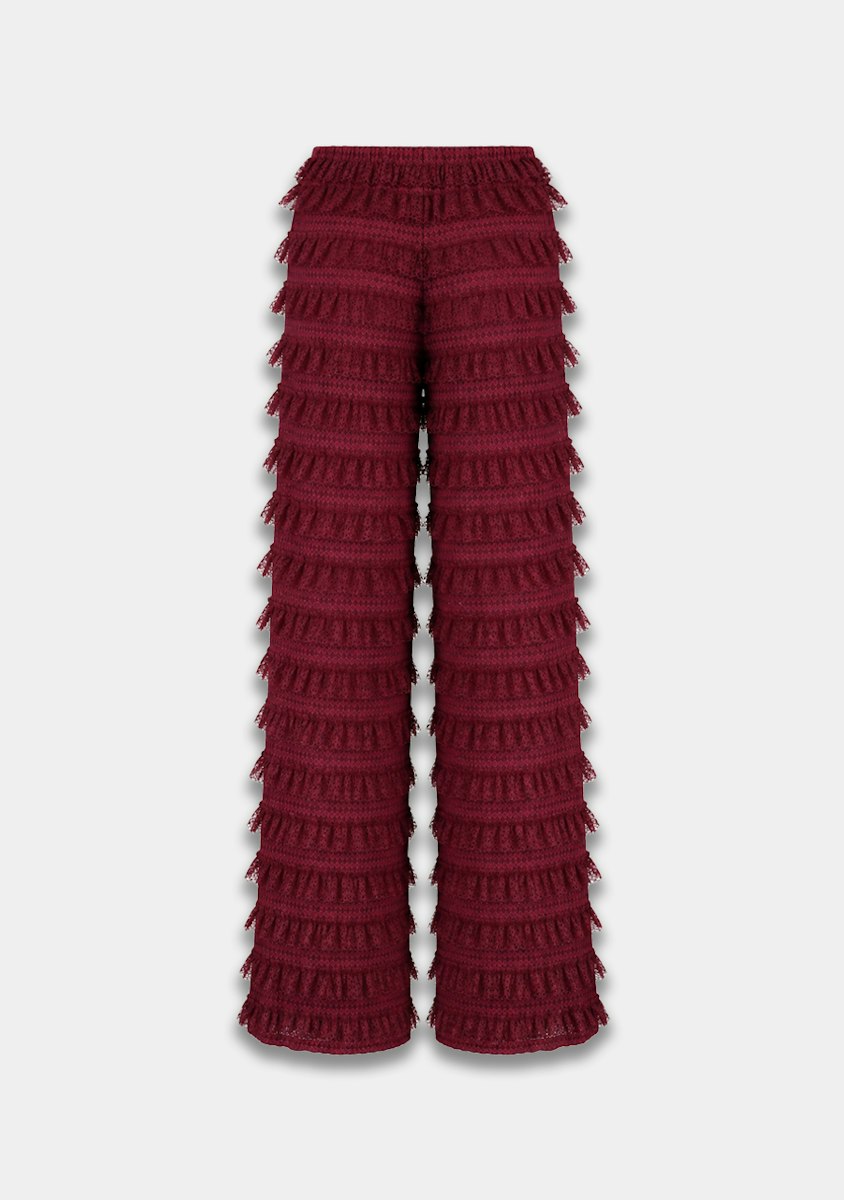 Harper & Yve LO ruffle pants bordeaux