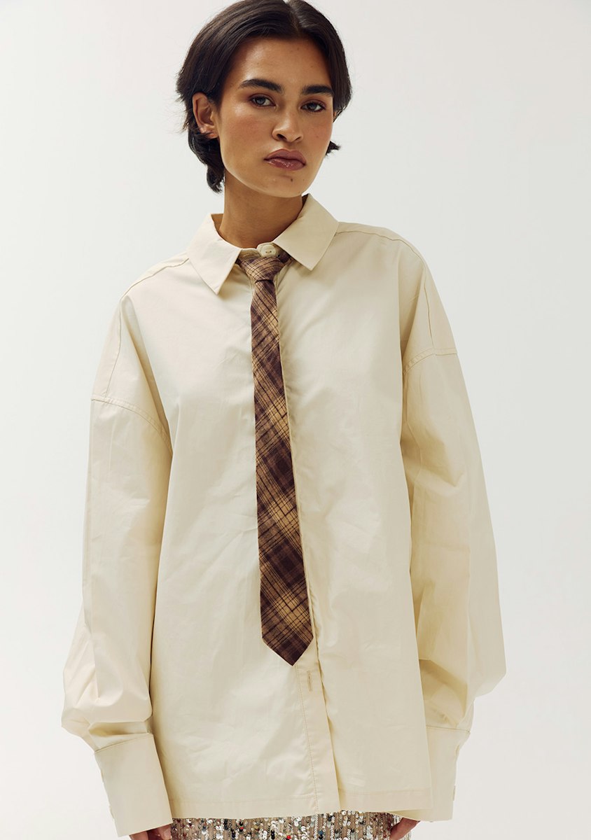 Harper & Yve checkered tie brown