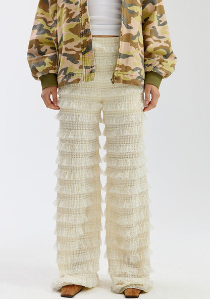 Harper and Yve Lo pants ruffle met kant wit