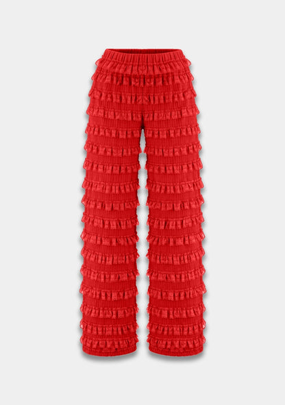 Harper & Yve LO ruffle pants red