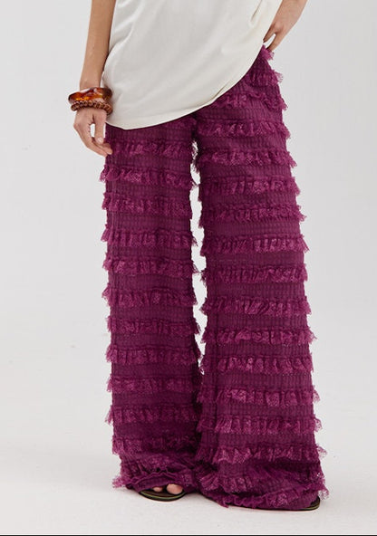 Harper & Yve LO ruffle pants paars