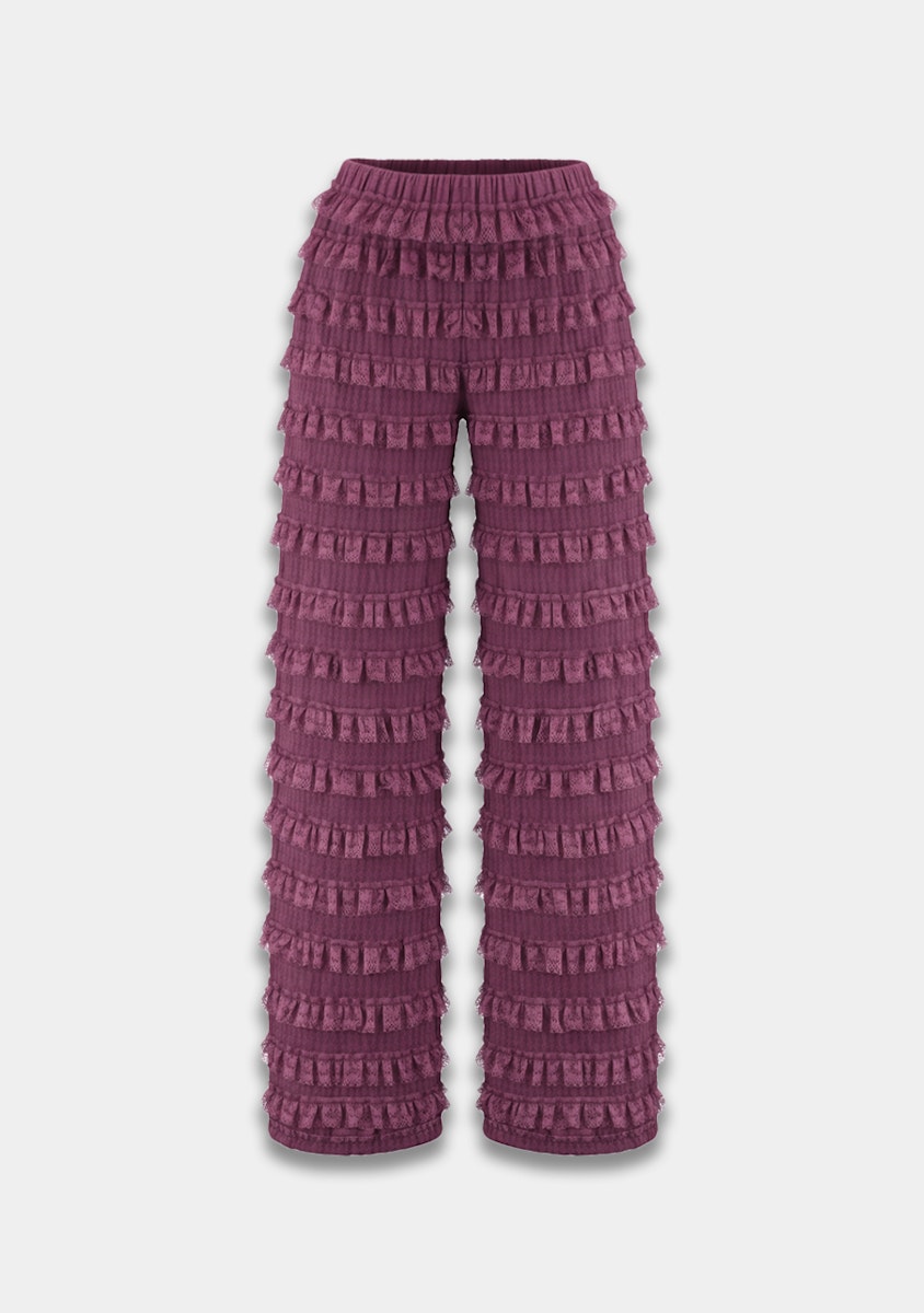 Harper & Yve LO ruffle pants paars
