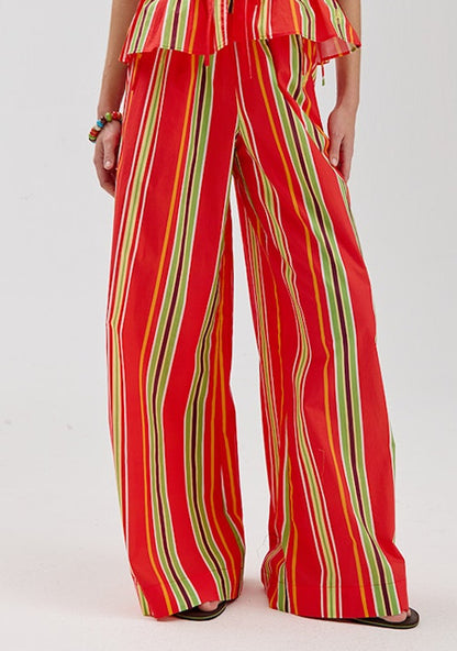 Harper & Yve Meike pants stripes rood
