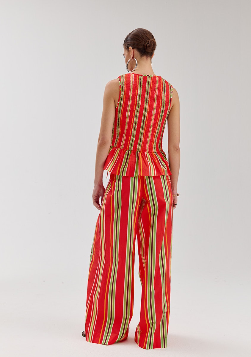 Harper & Yve Meike pants stripes rood