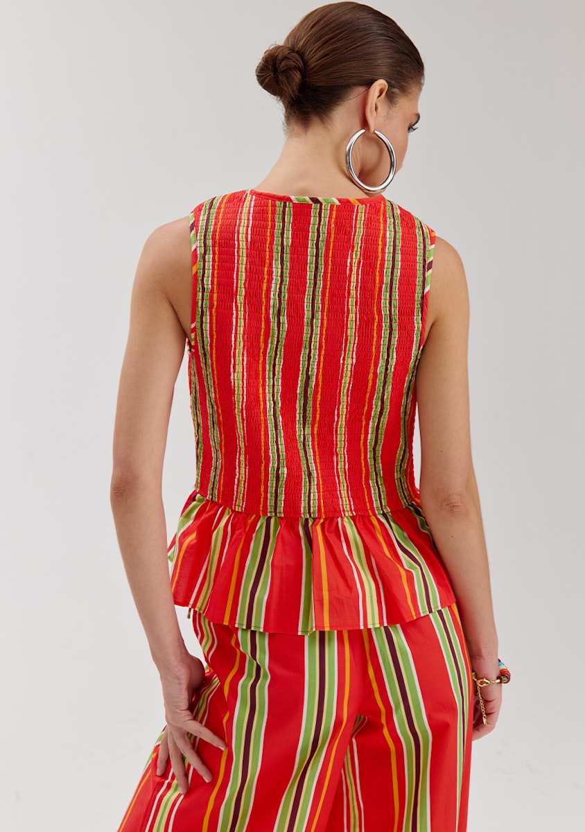 Harper & Yve Cindy Gilet stripes rood
