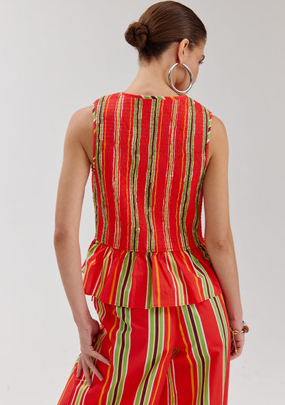 Harper & Yve Cindy Gilet stripes rood