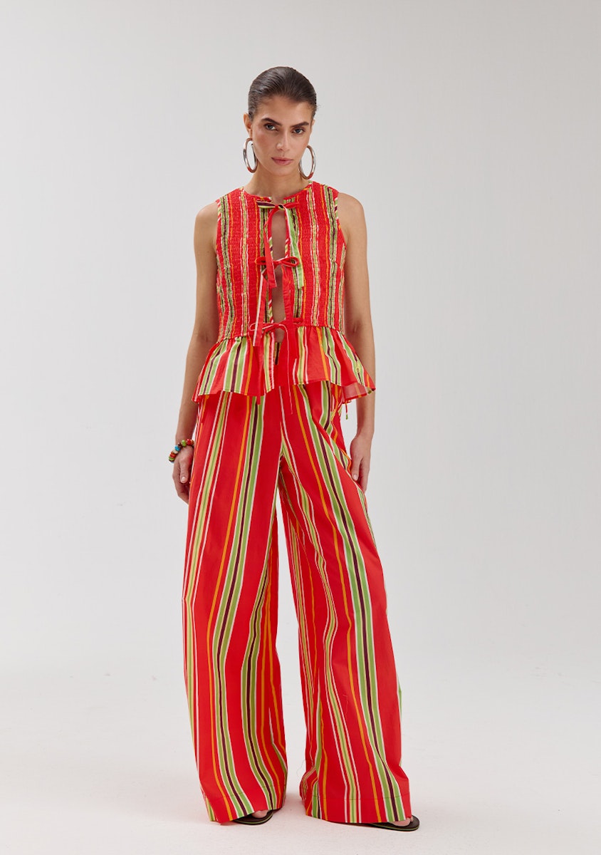 Harper & Yve Cindy Gilet stripes rood