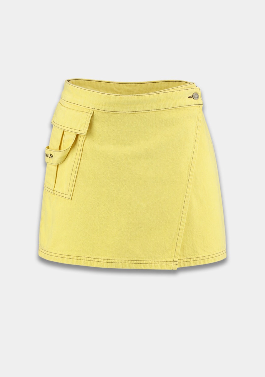 Harper & Yve Zenne denim skort geel