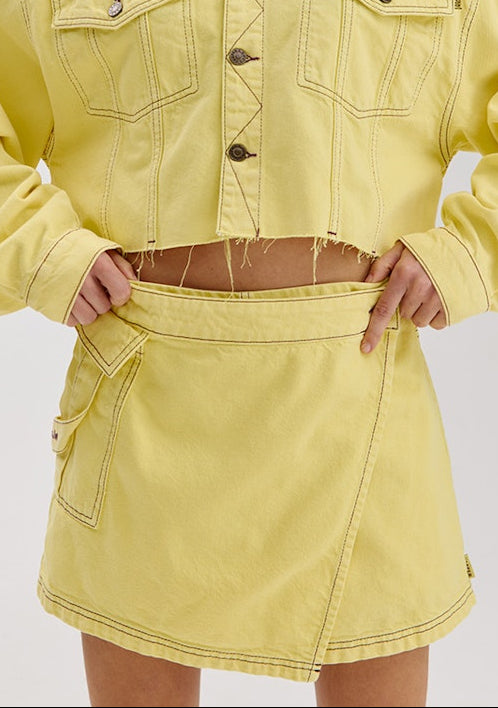 Harper & Yve Zenne denim skort geel