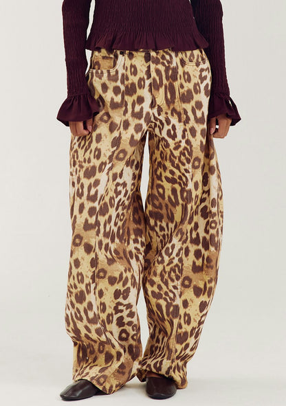 Harper & Yve Arden barrel jeans wild leopard