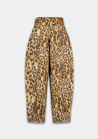 Harper & Yve Arden barrel jeans wild leopard