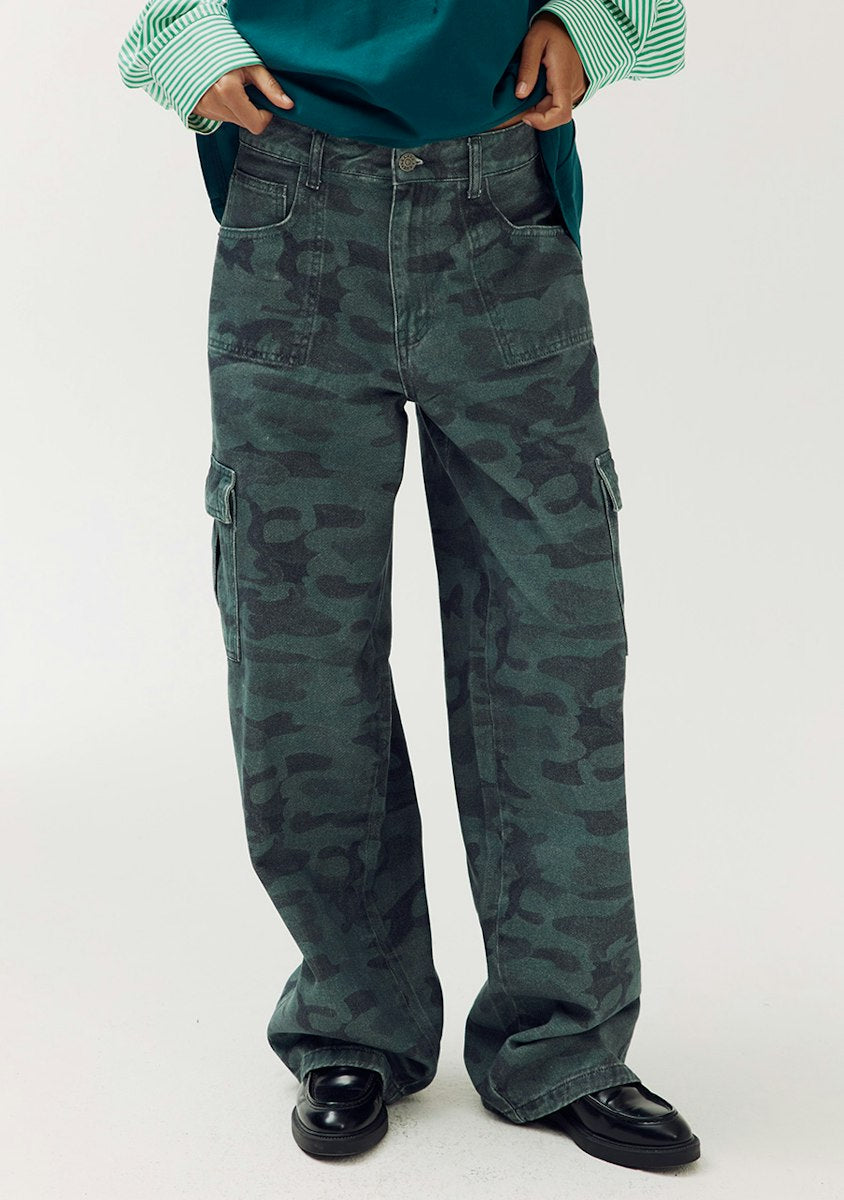 Harper & Yve Dana camouflage jeans dark green