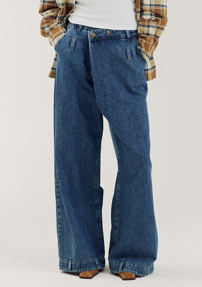 Harper & Yve Dean wide leg jeans blue