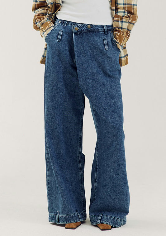 Harper & Yve Dean wide leg jeans blue