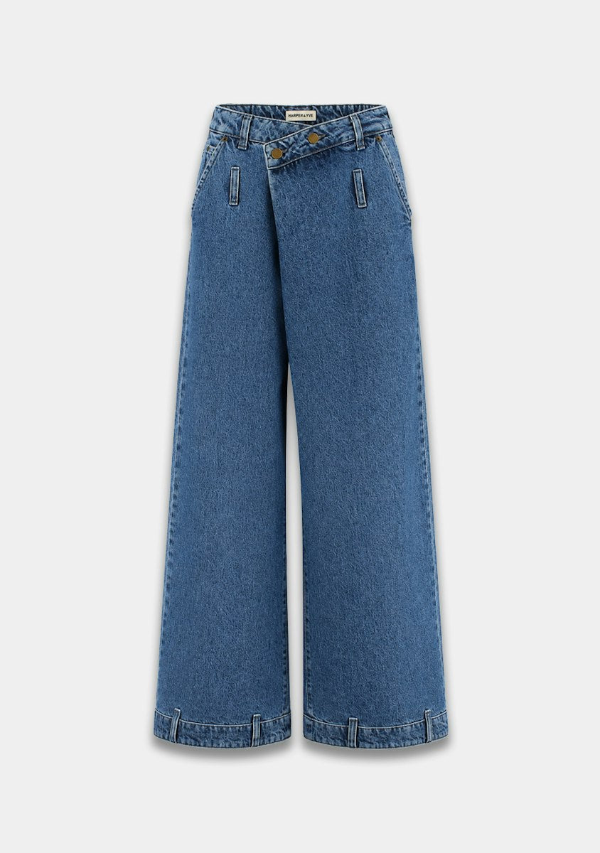 Harper & Yve Dean wide leg jeans blue