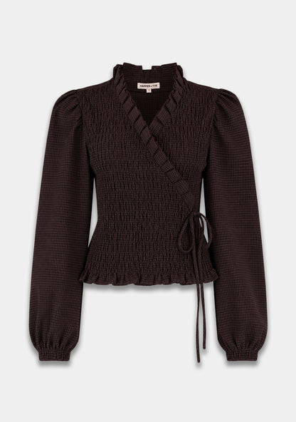 Harper & Yve Debby wikkeltop checkered bruin