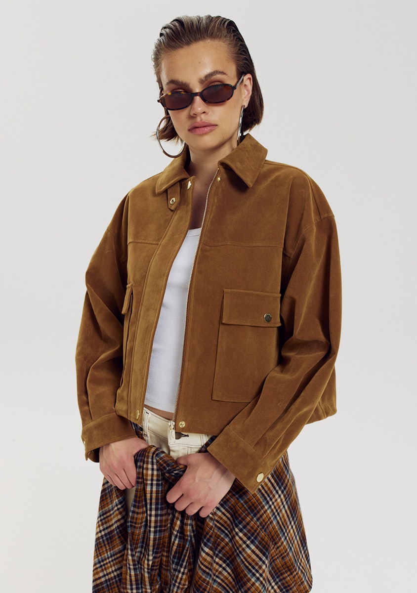 Harper & Yve Inda suède jacket camel