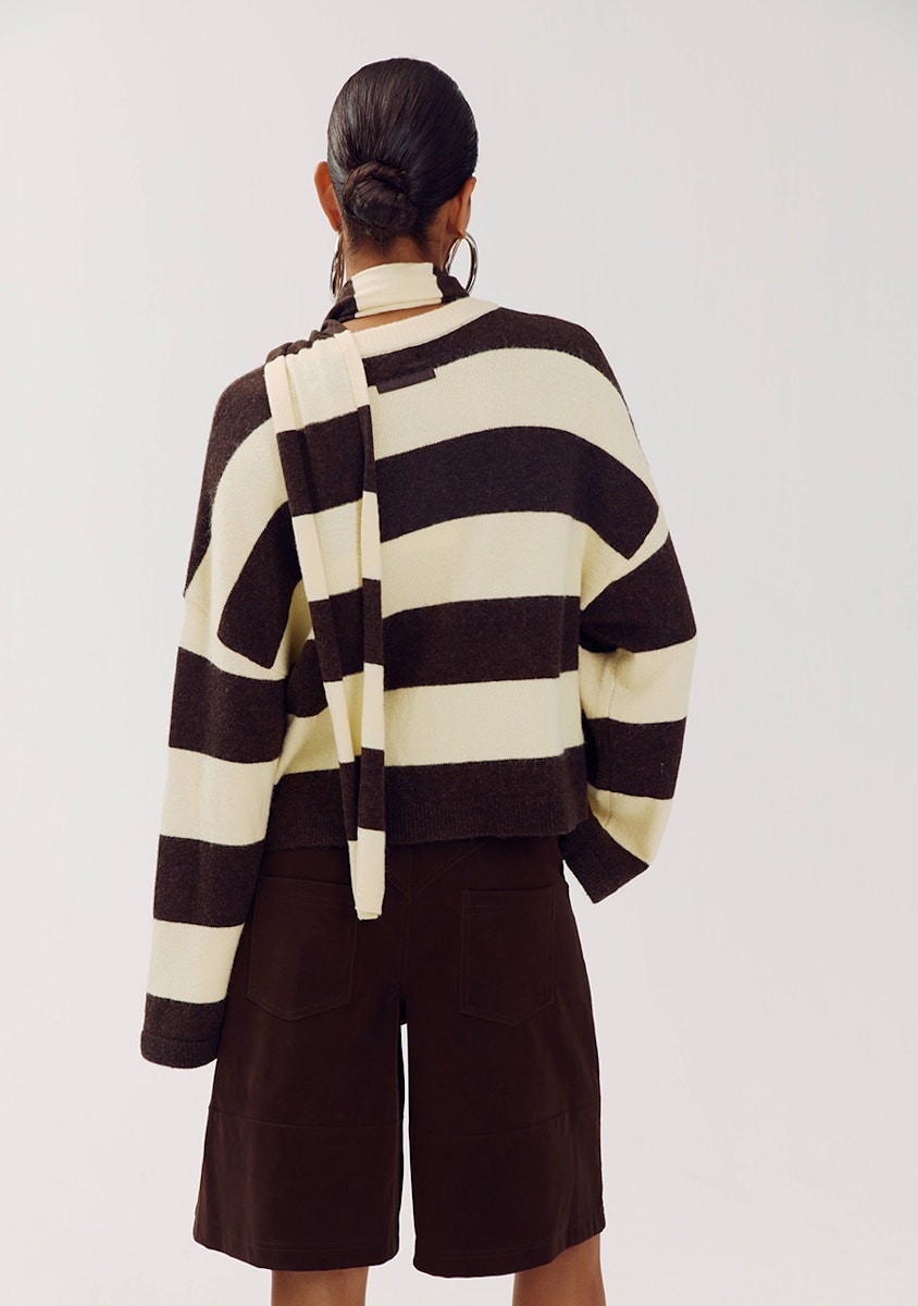 Harper & Yve Indy gestreepte cardigan met sjaal