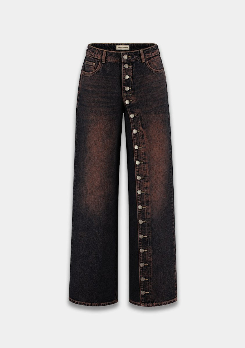 Harper & Yve Ise jeans brown buttons