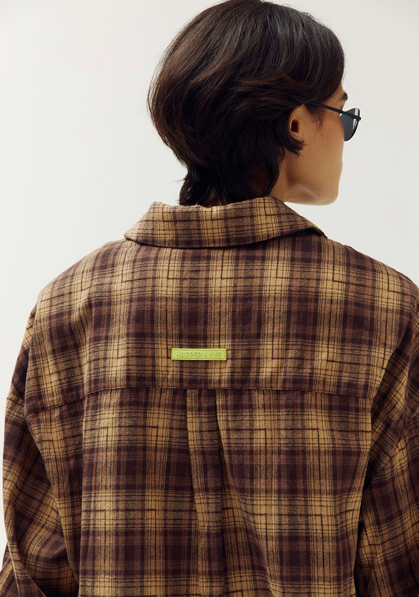 Harper & Yve Kim checkered blouse brown