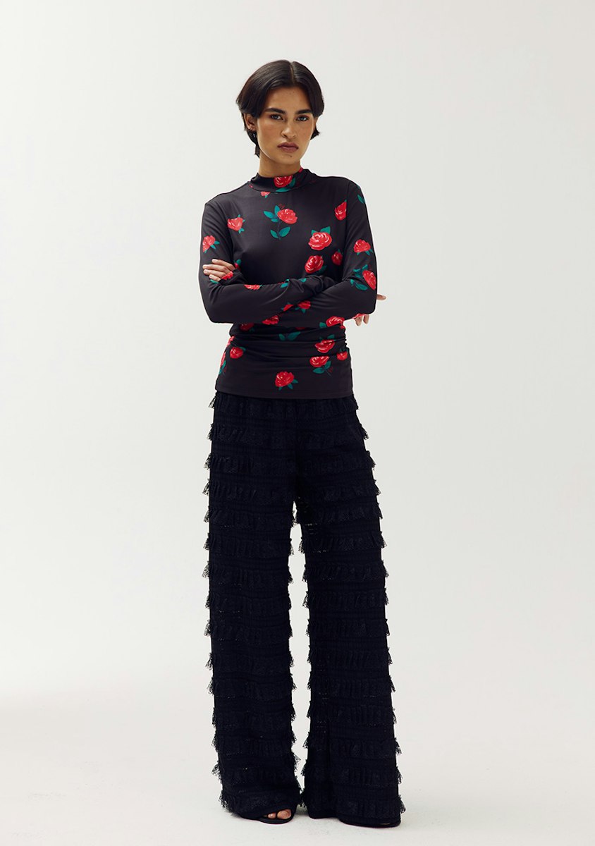 Harper & Yve LO ruffle pants black