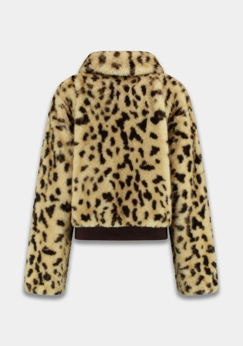 Harper & Yve Stacy jacket faux-fur wild leopard beige